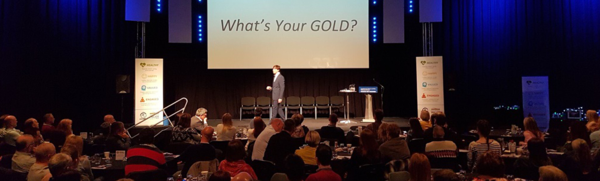 Steve Judge speaking on stage
